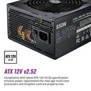 Cooler Master MWE 850 Gold V2 80 Plus Gold Certified Fully Modular ATX Power Supply Unit - Black - SWIFT PERIPHERALSMPE-8501-AFAAG-IN