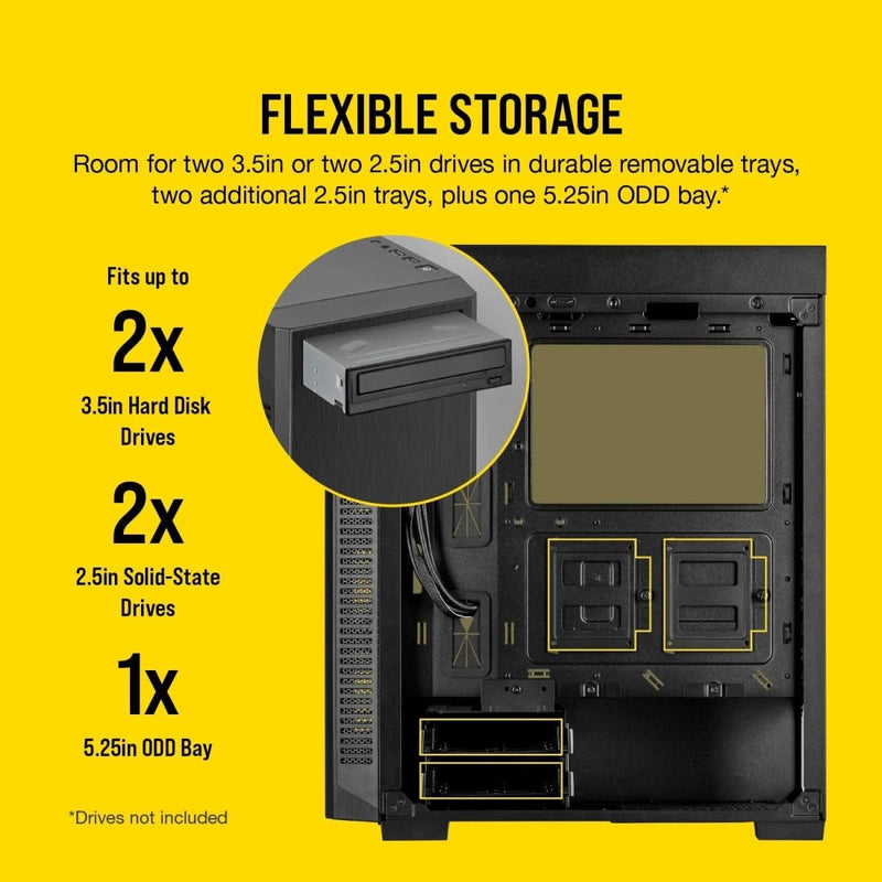 CORSAIR 110R MID - TOWER ATX CABINET BLACK - SWIFT PERIPHERALS107190