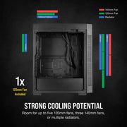 CORSAIR 110R MID - TOWER ATX CABINET BLACK - SWIFT PERIPHERALS107190