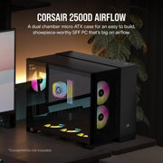 CORSAIR 2500D AIRFLOW TEMPERED GLASS MID - TOWER, BLACK - SWIFT PERIPHERALS1093255