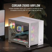 CORSAIR 2500D AIRFLOW TEMPERED GLASS MID - TOWER, WHITE - SWIFT PERIPHERALSCRSR0193