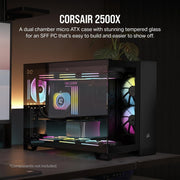CORSAIR 2500X TEMPERED GLASS MID - TOWER, BLACK - SWIFT PERIPHERALS1092044
