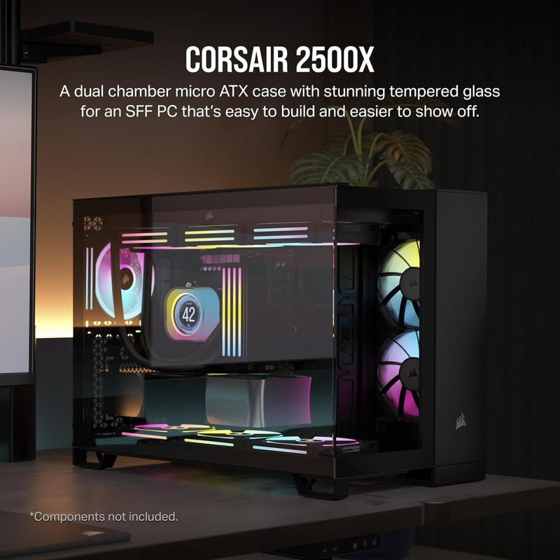 CORSAIR 2500X TEMPERED GLASS MID - TOWER, BLACK - SWIFT PERIPHERALS1092044