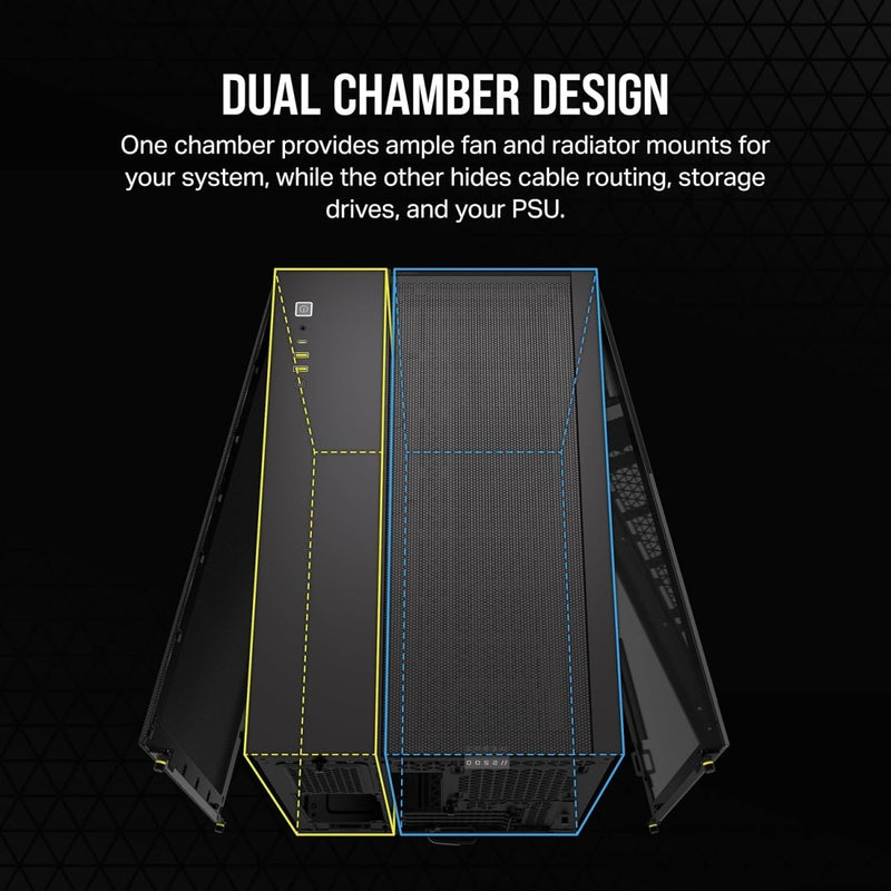 CORSAIR 2500X TEMPERED GLASS MID - TOWER, BLACK - SWIFT PERIPHERALS1092044
