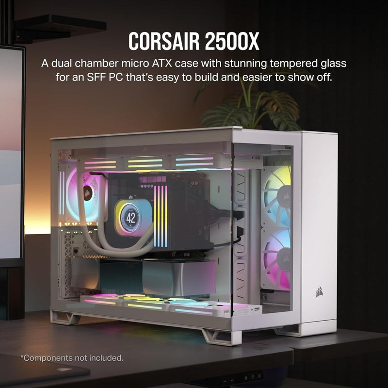 CORSAIR 2500X TEMPERED GLASS MID - TOWER, WHITE - SWIFT PERIPHERALS1092045