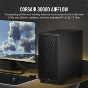 CORSAIR 3000D AIRFLOW TEMPERED GLASS MID - TOWER, BLACK - SWIFT PERIPHERALSCRSR0148