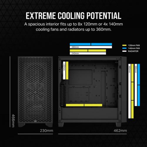 CORSAIR 3000D AIRFLOW TEMPERED GLASS MID - TOWER, BLACK - SWIFT PERIPHERALSCRSR0148