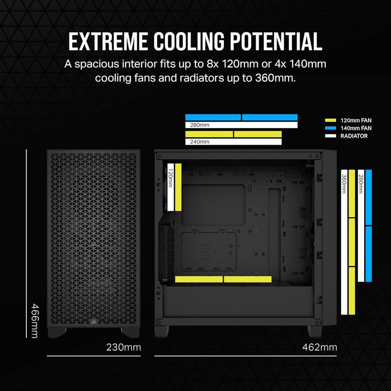 CORSAIR 3000D AIRFLOW TEMPERED GLASS MID - TOWER, BLACK, SI EDITION - SWIFT PERIPHERALSCRSR0153