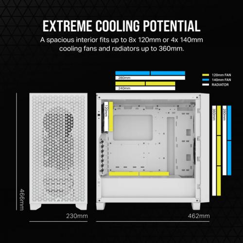 CORSAIR 3000D AIRFLOW TEMPERED GLASS MID - TOWER, WHITE - SWIFT PERIPHERALS1092040