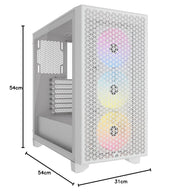 CORSAIR 3000D RGB AIRFLOW MID - TOWER (ATX) CABINET (WHITE) CC - 9011256 - WW - SWIFT PERIPHERALS1091989