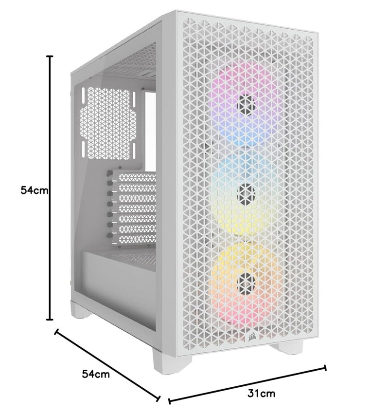 CORSAIR 3000D RGB AIRFLOW MID - TOWER (ATX) CABINET (WHITE) CC - 9011256 - WW - SWIFT PERIPHERALS1091989