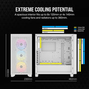 CORSAIR 3000D RGB AIRFLOW MID - TOWER (ATX) CABINET (WHITE) CC - 9011256 - WW - SWIFT PERIPHERALS1091989