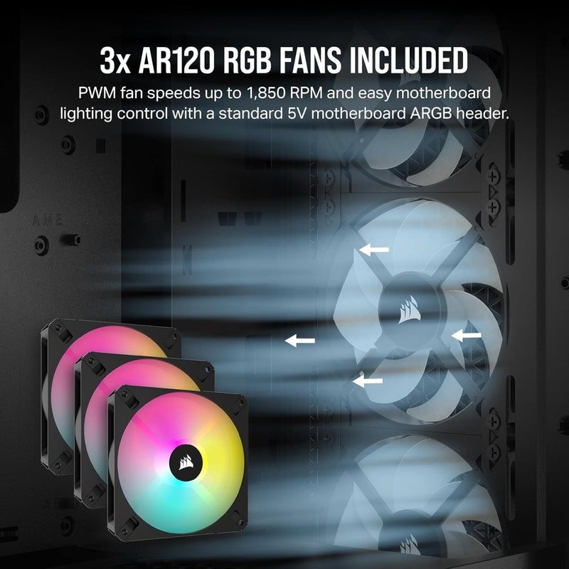 CORSAIR 3000D RGB AIRFLOW TEMPERED GLASS MID - TOWER, BLACK - SWIFT PERIPHERALS1092041