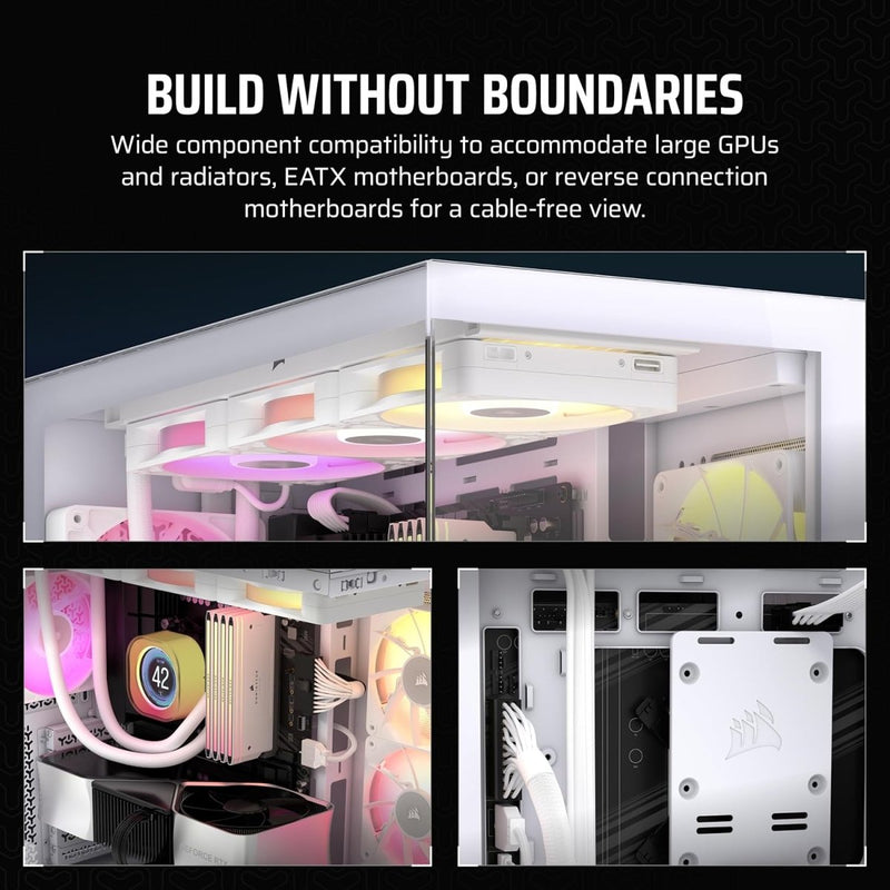 CORSAIR 3500X RGB TEMPERED GLASS MID - TOWER, WHITE - SWIFT PERIPHERALS1092047
