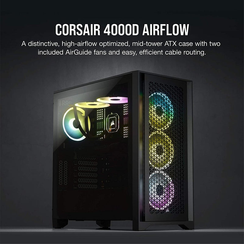 Corsair 4000D AIRFLOW ATX Mid - Tower RGB Cabinet with Tempered Glass and USB - C - SWIFT PERIPHERALSCC-9011200-WW