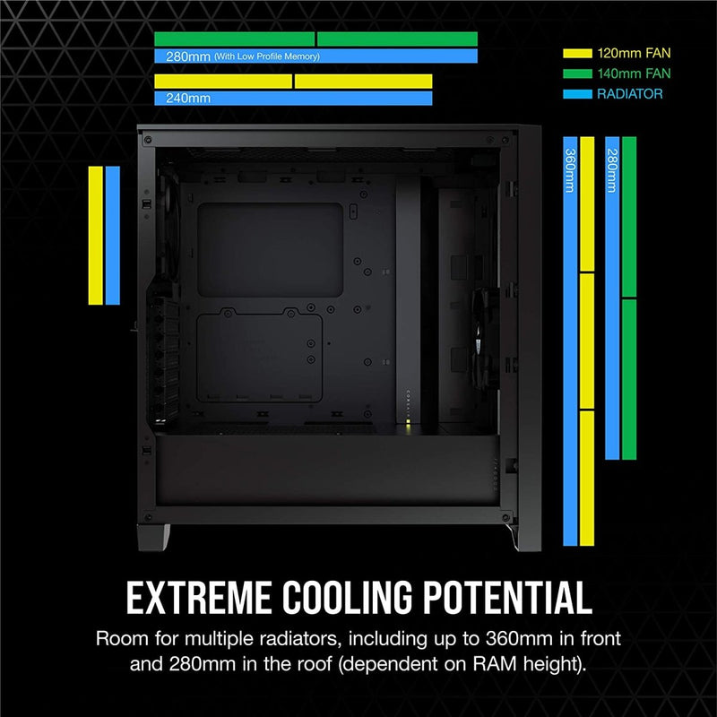 Corsair 4000D AIRFLOW ATX Mid - Tower RGB Cabinet with Tempered Glass and USB - C - SWIFT PERIPHERALSCC-9011200-WW