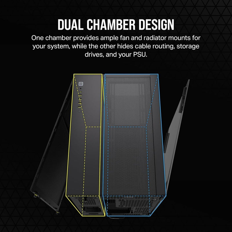 CORSAIR 6500X TEMPERED GLASS MID - TOWER, BLACK - SWIFT PERIPHERALS1090418