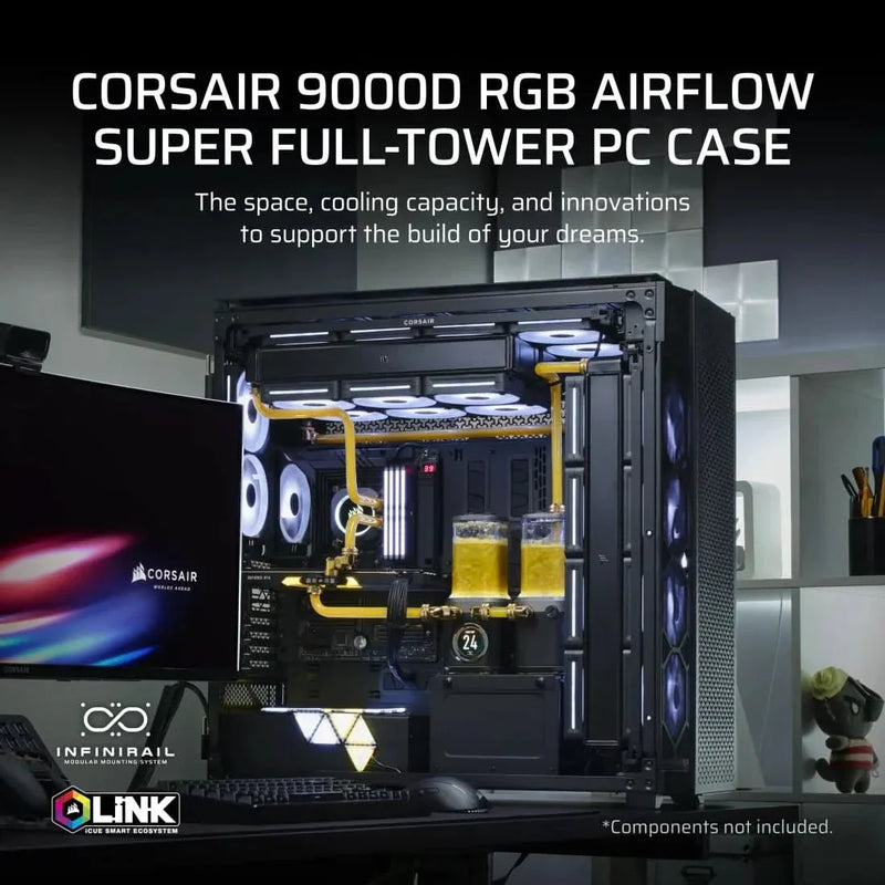 CORSAIR 9000D RGB AIRFLOW SUPER FULL TOWER ATX CABINET BLACK - SWIFT PERIPHERALS1090753