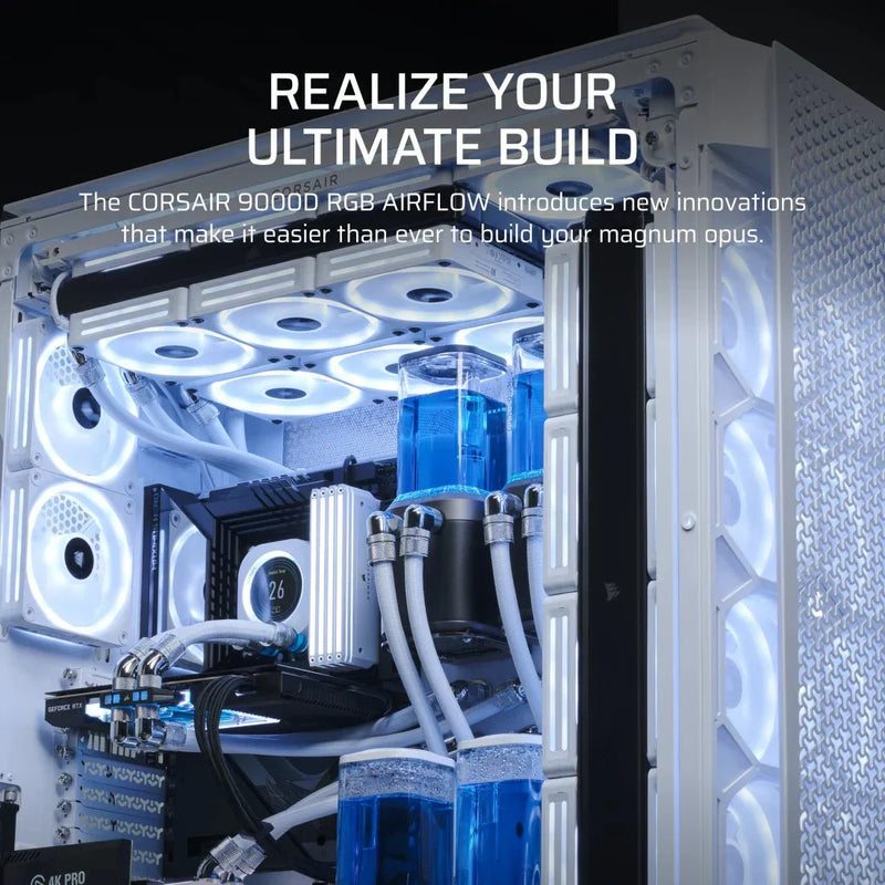 CORSAIR 9000D RGB AIRFLOW SUPER FULL TOWER ATX CABINET WHITE (CC - 9011274 - WW) - SWIFT PERIPHERALS1090754