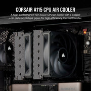 CORSAIR A115 TOWER CPU AIR COOLER - SWIFT PERIPHERALSCRSR0168