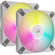 CORSAIR AF SLIM SERIES, AF120 RGB SLIM WHITE, 120MMX15MM FLUID DYNAMIC RGB FAN, DUAL PACK WITH LIGHTING NODE CORE - SWIFT PERIPHERALSCRSR0106