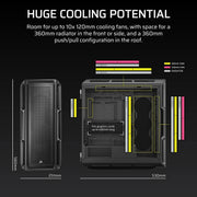CORSAIR CHASSIS 5000T - CC - 9011300 - WW - MID - TOWER PC CASE WITHOUT PSU, BLACK - SWIFT PERIPHERALS1092242