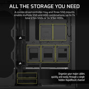 CORSAIR CHASSIS 5000T - CC - 9011300 - WW - MID - TOWER PC CASE WITHOUT PSU, BLACK - SWIFT PERIPHERALS1092242