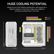 CORSAIR CHASSIS 5000T - CC - 9011301 - WW - MID - TOWER PC CASE WITHOUT PSU , WHITE - SWIFT PERIPHERALS1092243