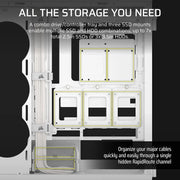 CORSAIR CHASSIS 5000T - CC - 9011301 - WW - MID - TOWER PC CASE WITHOUT PSU , WHITE - SWIFT PERIPHERALS1092243