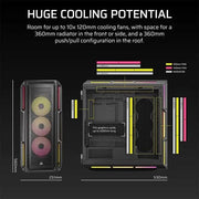 CORSAIR CHASSIS 5000T LX RGB - CC - 9011298 - WW - MID - TOWER PC CASE WITHOUT PSU, BLACK - SWIFT PERIPHERALS1092245