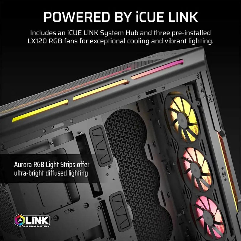 CORSAIR CHASSIS 5000T LX RGB - CC - 9011298 - WW - MID - TOWER PC CASE WITHOUT PSU, BLACK - SWIFT PERIPHERALS1092245