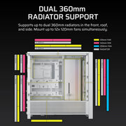 CORSAIR CHASSIS FRAME 4000D RS ARGB - CC - 9011297 - WW - MID - TOWER PC CASE WITHOUT PSU, WHITE - SWIFT PERIPHERALS1092246