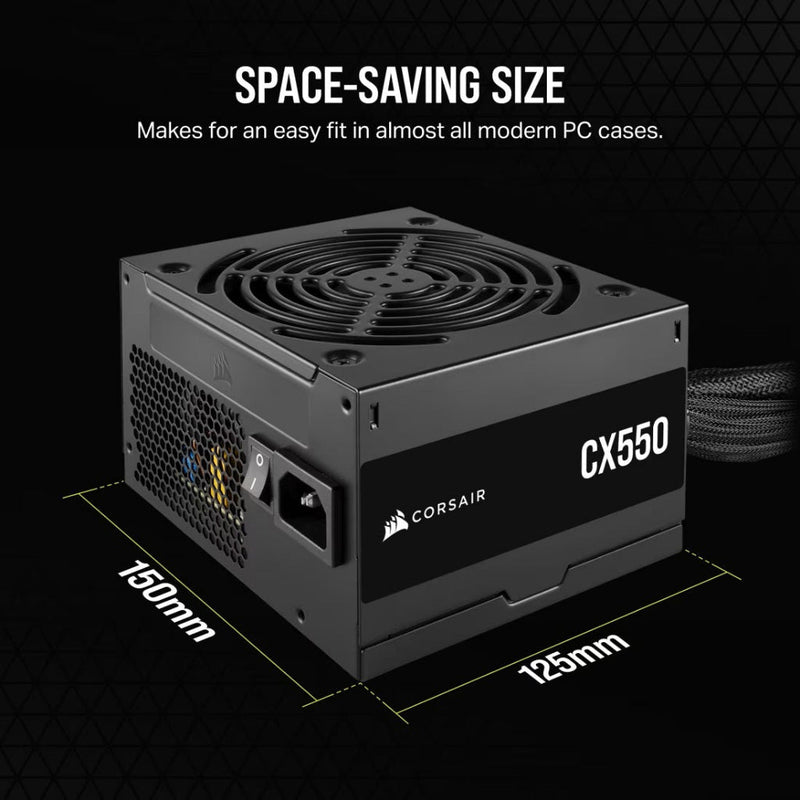Corsair CX550 550 - Watt 80 Plus Bronze ATX Power Supply - SWIFT PERIPHERALSCP-9020277-IN