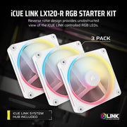 CORSAIR FAN CORSAIR LX - R RGB SERIES, ICUE LINK LX120R RGB WHITE, 120MM RGB FAN, TRIPLE FAN KIT - CO - 9051054 - WW - SWIFT PERIPHERALSCRSR0239