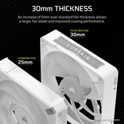 CORSAIR FAN RX RGB MAX SERIES, ICUE LINK RX120 RGB MAX WHITE, 120MM RGB FAN, TRIPLE FAN KIT - CO - 9051038 - WW - SWIFT PERIPHERALS1092049