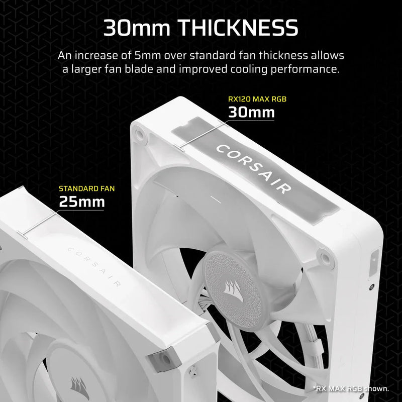 CORSAIR FAN RX RGB MAX SERIES, ICUE LINK RX120 RGB MAX WHITE, 120MM RGB FAN, TRIPLE FAN KIT - CO - 9051038 - WW - SWIFT PERIPHERALS1092049