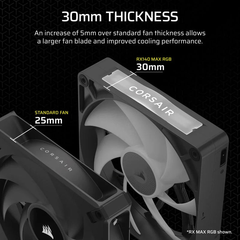CORSAIR FAN RX RGB MAX SERIES, ICUE LINK RX140 RGB MAX, 140MM RGB FAN, SINGLE FAN - CO - 9051035 - WW - SWIFT PERIPHERALS1092744