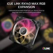 CORSAIR FAN RX RGB MAX SERIES, ICUE LINK RX140 RGB MAX, 140MM RGB FAN, SINGLE FAN - CO - 9051035 - WW - SWIFT PERIPHERALS1092744