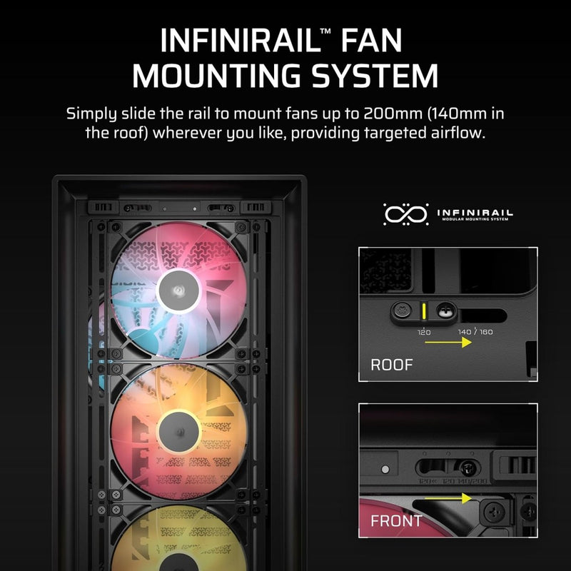 CORSAIR FRAME 5000D RS ARGB MODULAR MID - TOWER PC CASE, BLACK - CC - 9011309 - WW - SWIFT PERIPHERALS1094580