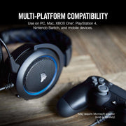 CORSAIR HS50 PRO STEREO CARBON GAMING HEADSET - SWIFT PERIPHERALS105095