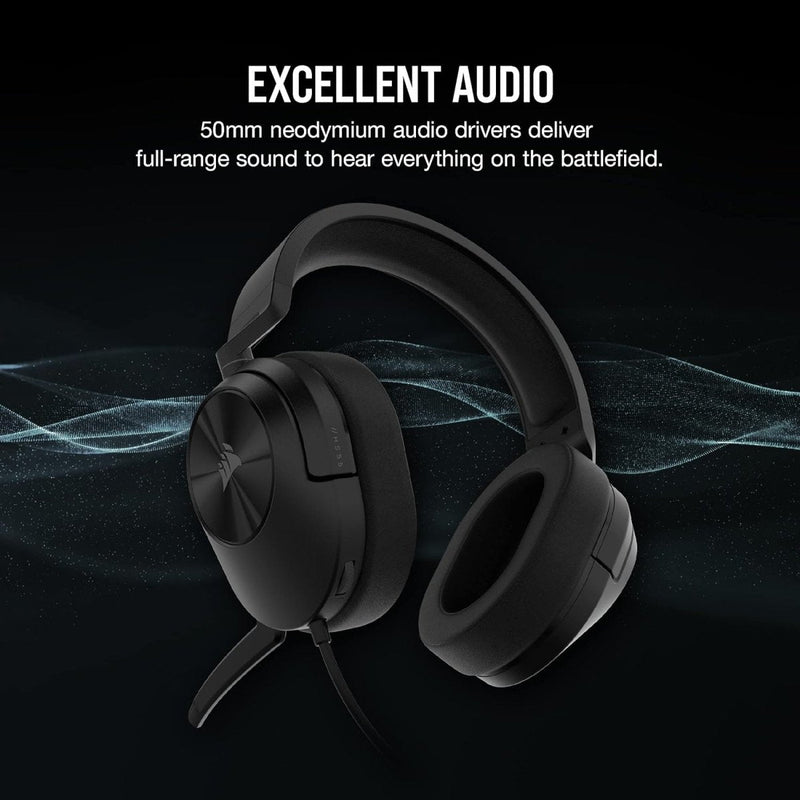 CORSAIR HS55 STEREO HEADSET CARBON CA - 9011260 - AP - SWIFT PERIPHERALSCRHS0086
