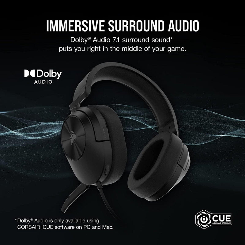 CORSAIR HS55 SURROUND HEADSET CARBON - SWIFT PERIPHERALSCRHS0071
