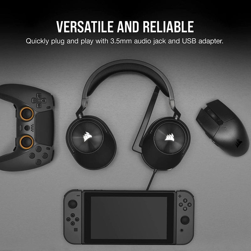 CORSAIR HS55 SURROUND HEADSET CARBON - SWIFT PERIPHERALSCRHS0071