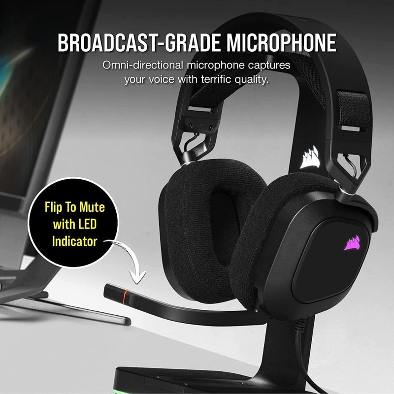 CORSAIR HS80 RGB USB WIRED GAMING HEADSET CARBON - SWIFT PERIPHERALSCRMX0141