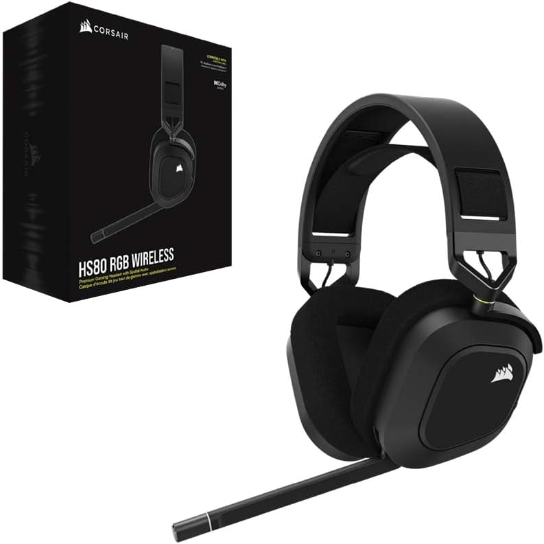 CORSAIR HS80 RGB WIRELESS HEADSET CARBON - SWIFT PERIPHERALSCRHS0067