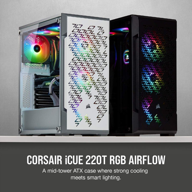 CORSAIR ICUE 220T TG MID - TOWER RGB ATX CABINET - SWIFT PERIPHERALS102557