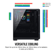 CORSAIR ICUE 220T TG MID - TOWER RGB ATX CABINET - SWIFT PERIPHERALS102557