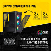 CORSAIR ICUE 220T TG MID - TOWER RGB ATX CABINET - SWIFT PERIPHERALS102557