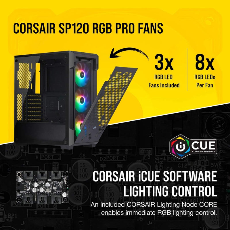CORSAIR ICUE 220T TG MID - TOWER RGB ATX CABINET - SWIFT PERIPHERALS102557