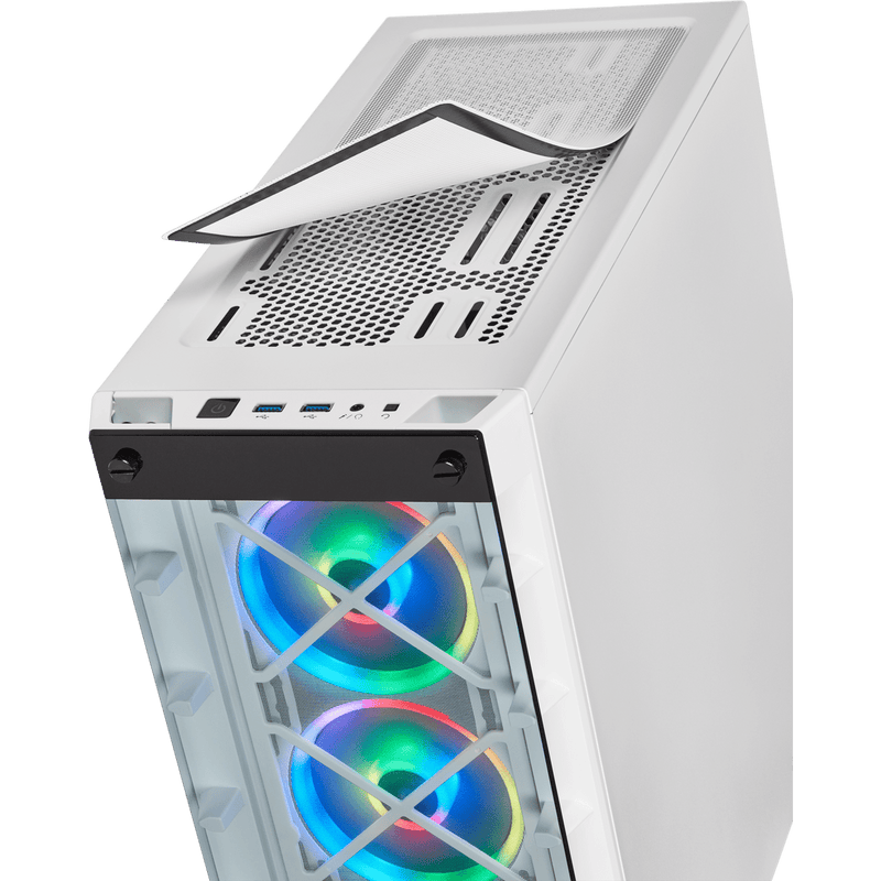 CORSAIR ICUE 465X TG WHITE MID - TOWER ATX CABINET - SWIFT PERIPHERALS103131